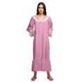 thumbnail image 3 of Moomaya Robe de Nuit Maxi à Manches Longues Imprimée Boutonnée en Coton, 3 of 5