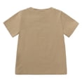 thumbnail image 2 of B91xZ Hauts Unis Unis pour Filles T-Shirt Col Rond Manches Courtes, Kaki 3-4 Ans, 2 of 4