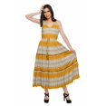 thumbnail image 2 of Moomaya Robe Longue Maxi pour Femmes en Coton Imprimé à Bretelles Spaghetti et Col en V, 2 of 6