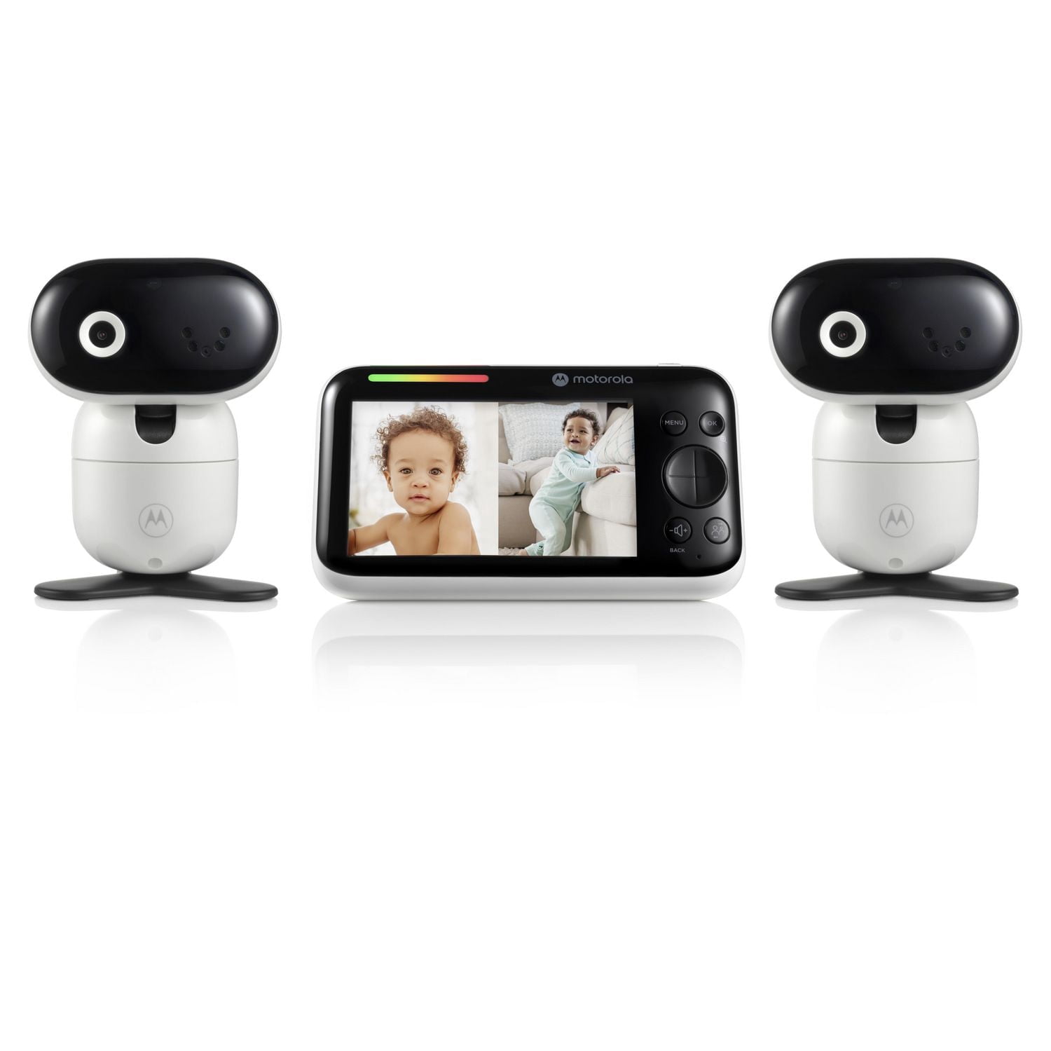 Moniteur de bébé vidéo motorisé intelligent Wi-Fi Motorola PIP1510 Connect - Ensemble de 2 caméras - Blanc
