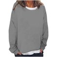 thumbnail image 1 of Timegard Hauts pour Femmes à Épaules Tombantes, Col Ras du Cou, Chandail Ample, Hauts d'Automne Décontractés à Manches Longues, Blouse Confortable, 1 of 5