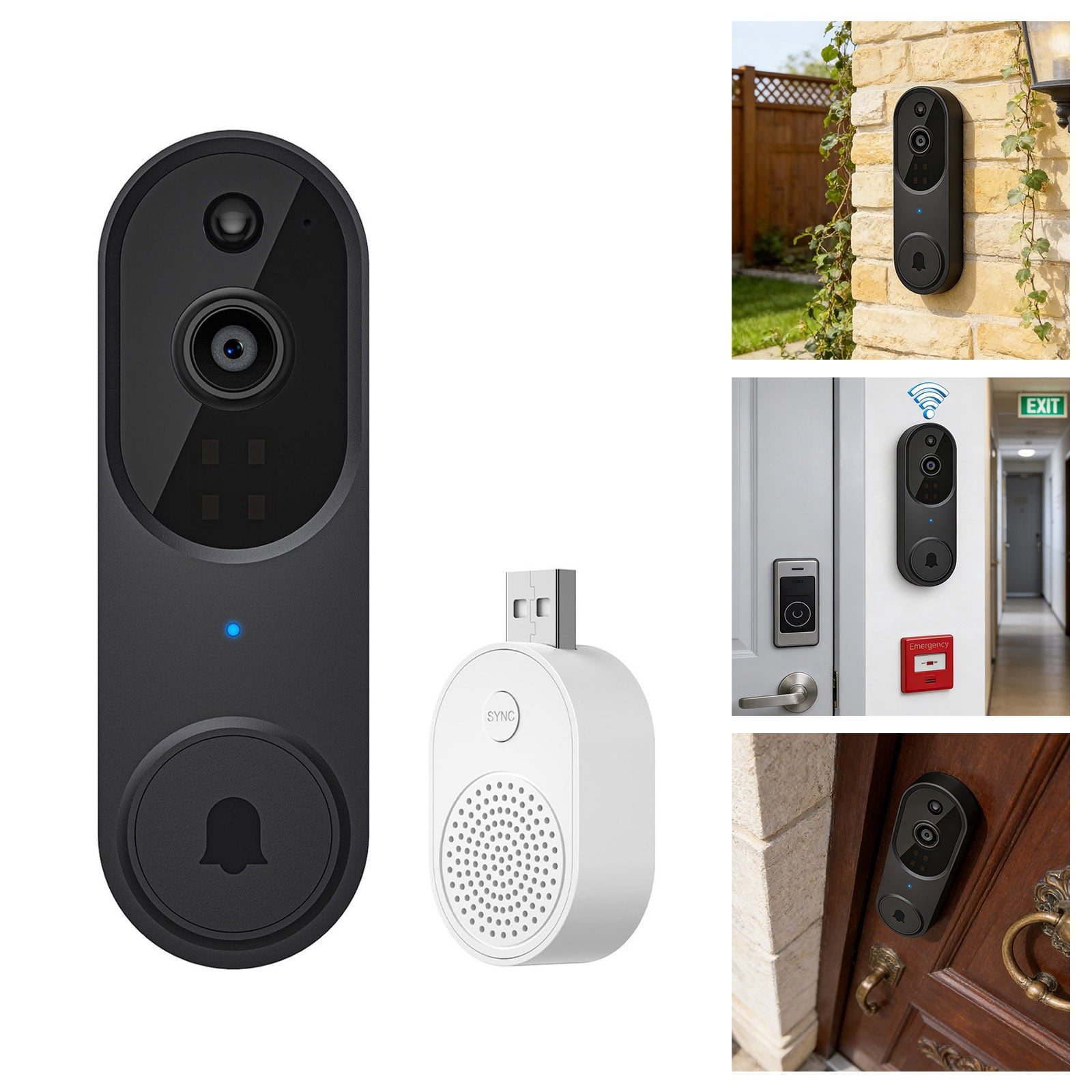 BotaniNest Visual Doorbell Camera WiFi Intelligent High Definition Night Vis Ion Doorbell Remote Electronic Cat Eye Camera For Home Use