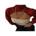 thumbnail image 1 of Pull-over Femme Pull à Col Haut Manches Longues Pull en Maille, 1 of 3