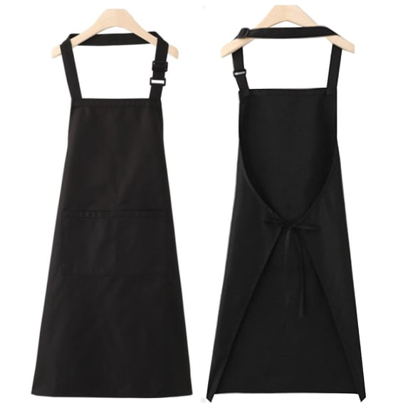 Cagogo under $5 Apron, Chef Apron with Pockets, Long Waterproof Kitchen Cooking Apron, Adjustable Bib Apron for Men Women, BBQ Grilling Baking Apparel