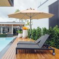 thumbnail image 1 of Gymax Parasol de Patio Extérieur 9 Pi Parasol de Marché pour Table avec Manivelle 8 Nervures Beige, 1 of 8