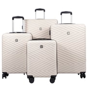 Travelhouse 4 Piece Hardshell Luggage Set Hardside Lightweight Suitcase with TSA Lock Spinner Wheels,White