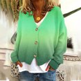 thumbnail image 2 of Chandails à Col Roulé pour Femmes à Manches Longues Cardigan Décontracté à Dégradé à Manches Longues Veste Manteau Hauts S-25 Vert P, 2 of 5