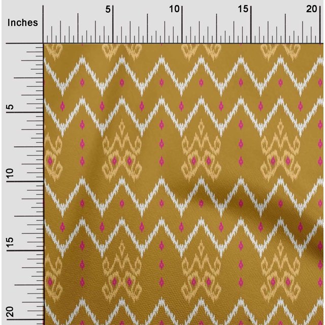 oneOone Viscose Chiffon Fabric Paisley & Chevron Ikat Print Sewing Fabric BTY 42 Inch Wide