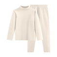 thumbnail image 1 of LUOGENLI Tout-Petits Enfants Filles Garçons Doux Confortable Uni Raglan Vêtements de Nuit Ensemble 2 Pcs Tenues Maxi pour Garçons Été Blanc Beige Plus de 14, 1 of 4