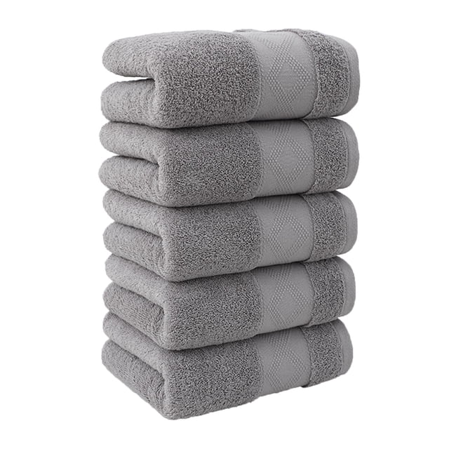 Maplenight 5-Pack 100% Cotton Hand Towels Set for Bathroom Thick Soft Absorbent Towel Set, Face Wash & Shower Towels Massage Towels for Spa, Gym, Home Use Purple