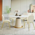 thumbnail image 4 of Gymax 4PCS Velvet Dining Chair Accent Leisure Chair Armless Side Chair Beige, 4 of 10