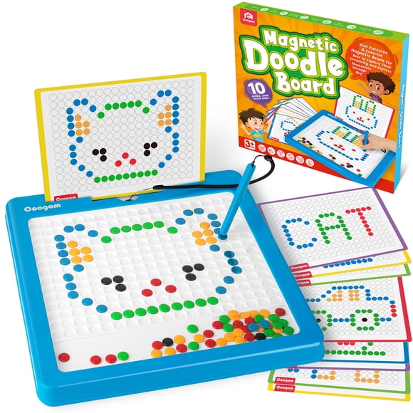 Coogam Magnetic Drawing Board Puzzles for Toddlers,Montessori Large Magnet Color Matching Doodle Board Educational Learning Toy for 3 4 Years Old Kids