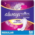 thumbnail image 1 of Always Radiant Daily Multistyle Liners Regular, Unscented, Up to 100% Odor-free 54 count, 1 of 13