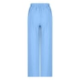thumbnail image 3 of VEKDONE Pantalon Long en Lin pour Femme Bleu Ciel TTG, 3 of 5