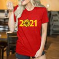 thumbnail image 3 of T-Shirts d'Été pour Femmes Grande Taille en Liquidation Mode Femme Manches Courtes Col Rond T-shirt 2021 Haut Imprimé T-shirt Col en V Femme en Liquidation, 3 of 5