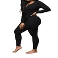 thumbnail image 1 of Combinaison Pyjama une-Pièce à Col en V Profond pour Femmes, Barboteuse Justaucorps avec Siège Tombant et Rabat des Fesses, 1 of 6