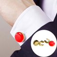 thumbnail image 2 of 2 Pieces Cufflinks for Men Suit Decors Shirts Decoration, Button Covers Men Gift Red, 2 of 8