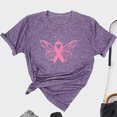 thumbnail image 1 of TIMIFIS Chandails de Sensibilisation au Cancer du Sein pour Femmes Été Ample Imprimé T-Shirt à Col Rond Manches Courtes Blouse Décontractée Automne/hiver, 1 of 5