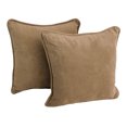 thumbnail image 1 of 18-inch Double-corded Solid Microsuede Square Throw Pillows with Inserts (Set of 2) - Java, 1 of 2