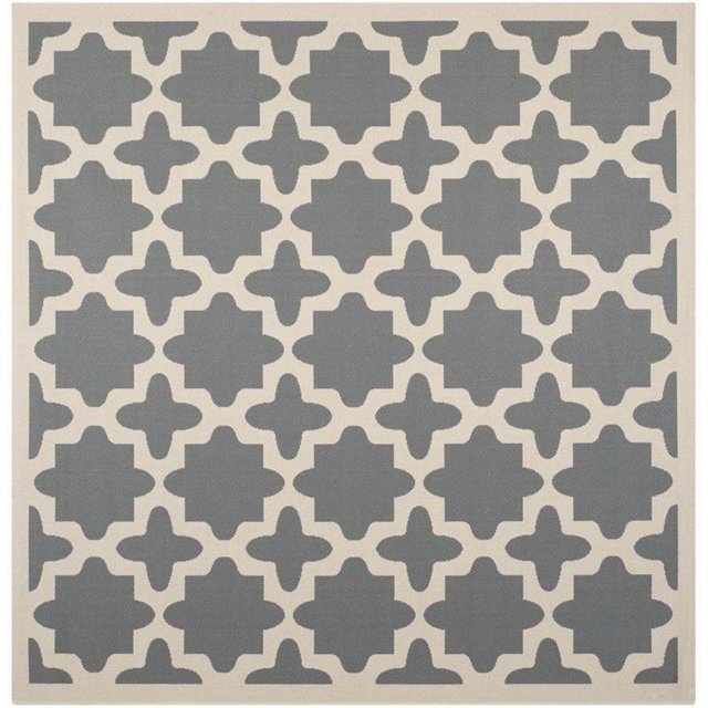 Safavieh Courtyard Anthracite Indoor Outdoor Rug - Square 5'3"