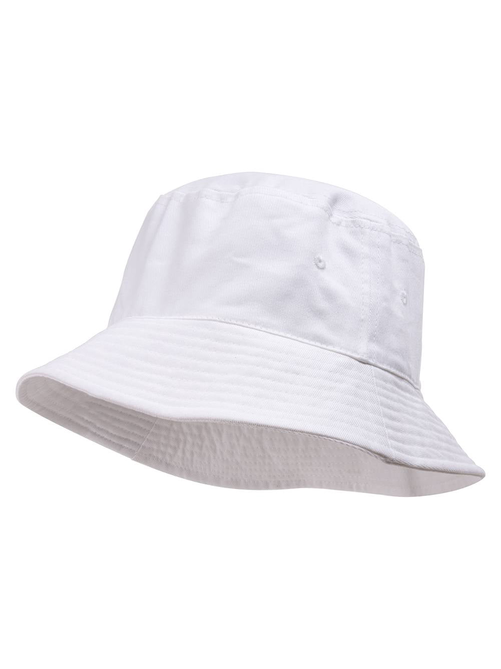 TopHeadwear Blank Cotton Bucket Hat - White - Small/Medium