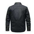 thumbnail image 3 of AherBiu Plus Size Mens Shirts Long Sleeve Button down Denim Shirt Regular Fitted Fall Winter Fashion Tees Tops, 3 of 8