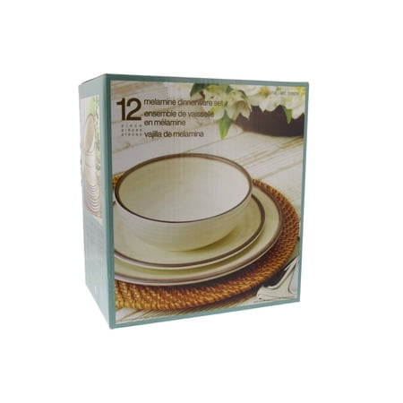 Melamine Dinnerware 12 Piece Set - Cream Color