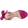 thumbnail image 4 of BLISSFUL STEP Women's Open Toe Back Ankle Tie Chunky Heel Sandals, 4 of 6