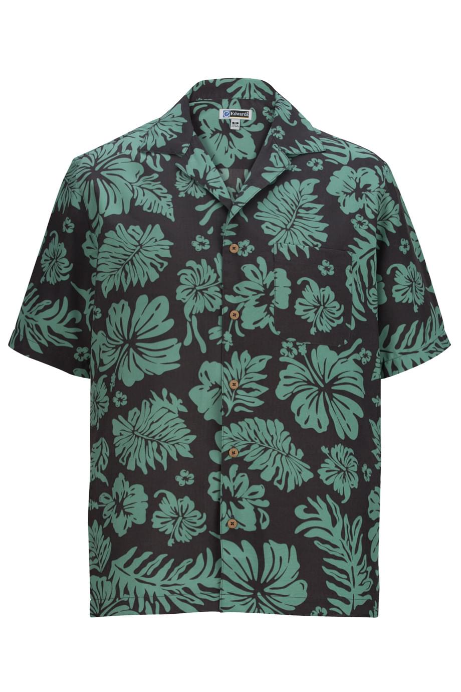 Men's Two Color Tropical Hibiscus Camp Shirt 1036