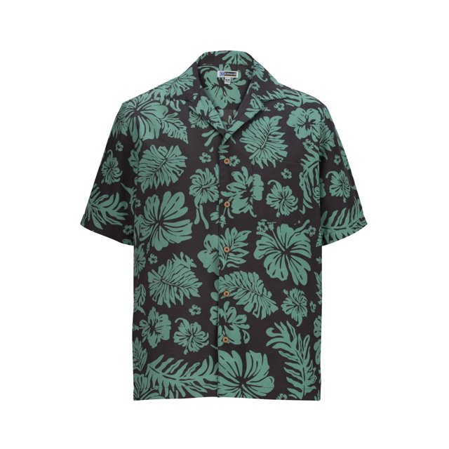 Men's Two Color Tropical Hibiscus Camp Shirt 1036