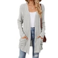 thumbnail image 2 of Gubotare Cardigans pour Femmes, Chandails Légers à devant Ouvert, Cardigans Décontractés Amples, Chandail d'Automne 2025 avec Poches (Gris Pâle, TG), 2 of 7