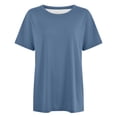 thumbnail image 3 of WILLBEST T-Shirt Basique Femmes Femmes Col Rond Ajusté Chemise Hauts Basiques Manches Courtes T-Shirt d'Été Hauts T-Shirt Classique Tee, 3 of 3