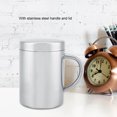 thumbnail image 3 of Durable Stainless Steel Double Walled Insulated Mug Cups with Handle Lid (L), 3 of 5