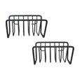 thumbnail image 1 of Oleegame 2PC Spoon And Lid Rest Kitchen Sink Storage Organizer Caddy Small Holder For Sponges Soaps Scrubbers Quick Drying Open Wire Basket With Strong Suction Cups Ronde Collection Black, 1 of 5