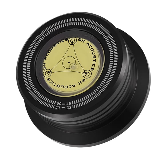 LP Turntable Record Stabilizer Clamp with Bubble , Aluminum Alloy,  Sound Reproduction, Reduce Noise, Suitable for Spindle Diameter Up to 7mm, Maintain Horizontal