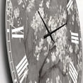 thumbnail image 2 of Designart 'White Cherry Blossoms I' Traditional wall clock, 2 of 4