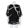 thumbnail image 4 of Plus Size Blouse Women Blouse Flared Sleeve Irregular Hem Colorblock Plus Size Top, 4 of 8