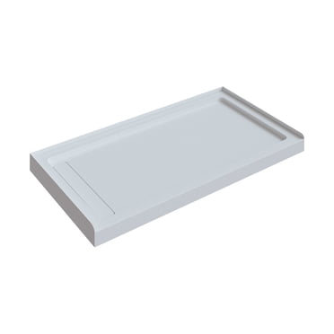 A&E Bath and Shower Velisse 32X60 Shower Base In White Textured Finish With Left Side Drain
