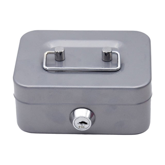 Money Safe Lockable Cash Box with Key,Portable Piggy Box Made of Metal ,Office Key Storage