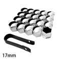 thumbnail image 1 of 17mm 20PCS  Universal Car Wheel Screw Tire Nut Decorative Protective Cover Silver, 1 of 2