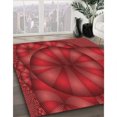 thumbnail image 3 of Ahgly Company Tapis d'Intérieur Ronds Transitionnels Rouges Lavables à la Machine, 3 Pieds Rond, 3 of 7