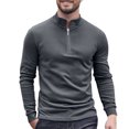thumbnail image 1 of Dagugfen Quarter Zipper Pullover Men Long Sleeve Slim Fitted Thermal Base Layer Running Workout Tops, 1 of 5