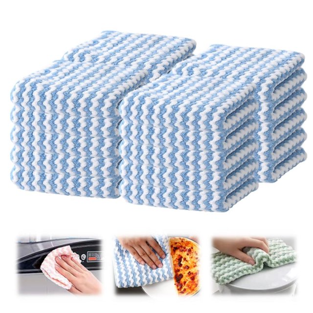 Microfiber Towel TASTAN Premium Microfiber Cleaning Cloths - 5-Pack Super Absorbent Dish Towels for Kitchen & Dish Drying | Reusable, Lint-Free & Quick-Dry Cleaning Rags, Wash Cloths, I