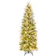 thumbnail image 1 of Gymax 6 FT Pre-Lit Artificial Christmas Tree Snow Flocked Hinged Xmas Tree, 1 of 10
