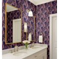 thumbnail image 4 of S4Sassy Removable Nature-Inspired Waterproof Wall Wrap, Textured Finish Wallcover, Modern Bold Roses Contact Paper For Walls, Cabinets, Dresser, Self Adhesive Vinyl Wallpaper Roll - Purple (25"X 60"), 4 of 8