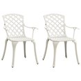 thumbnail image 1 of vidaXL Chaises de Jardin 2 Pcs Aluminium Moulé Blanc, 1 of 5