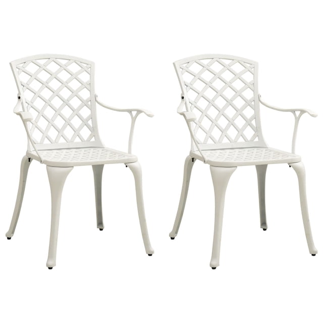 vidaXL Chaises de Jardin 2 Pcs Aluminium Moulé Blanc