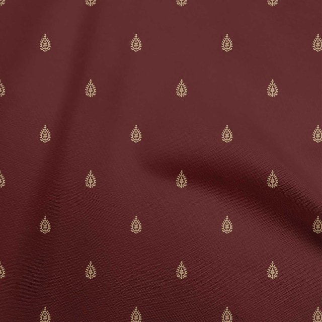 oneOone Silk Tabby Maroon Fabric Block Sewing Material Print Fabric By The Yard 42 Inch Wide