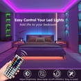 thumbnail image 5 of Bandes Lumineuses DEL 100 Pi (2 Rouleaux de 50 Pi) Contrôle Intelligent Bluetooth via Application Synchronisation Musicale Changement de Couleur Bande Lumineuse DEL RVB avec Télécommande, Lumières DEL pour Chambre Pièce Déco Maison Fête Festival, 5 of 5