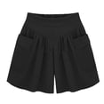 thumbnail image 1 of Womens Plus Size Shorts Tie Dye Boho Ruffle Short Pant Slacks Elastic Waisted Summer Vacation Wide Leg Pants Short, 1 of 4
